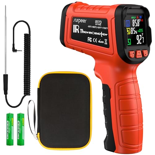 Surpeer Infrared Thermometer Temperature Gun 2732°F 50:1 Pyrometer