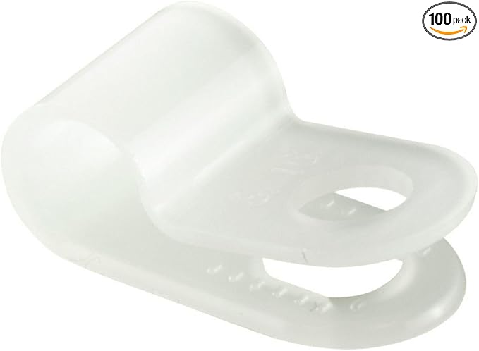 GTSE White Nylon Plastic Cable Clamps, 1/2" Screw Mounts for Cable, Rope, Tube Management