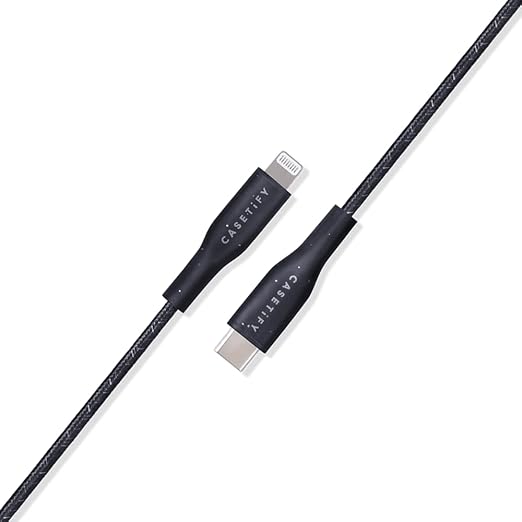 CASETiFY Powerthru USB-C to Lightning Cable (2m/6.6ft) - Black