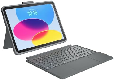 Touch iPad 10th Generation Case with Keyboard (10.9", 2022) & iPad 11th (A16, 2025): Magnetic Split Stand Case, Multi-Touch Trackpad, Rechargeable Wireless Keyboard Folio with Backlit Keys, Gray
