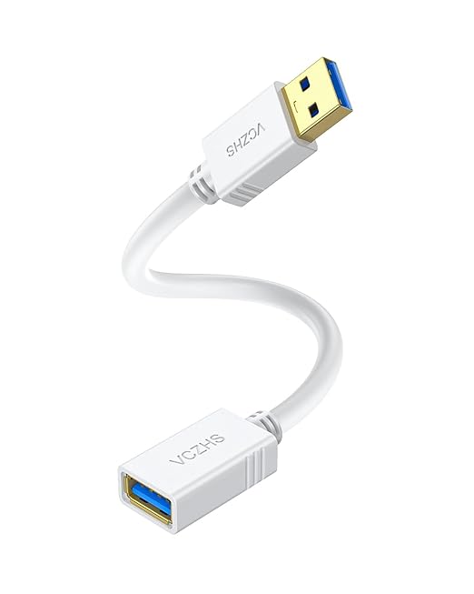 VCZHS Tech USB Extension Cable 3.3ft, USB 3.0 Extender for High-Speed Data Transfer & Fast Charging, Durable & Flexible for Mouse, Keyboard, Printer, Flash Drive, Webcam, and More