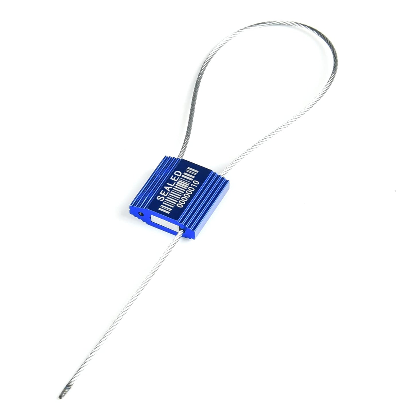 LeadSeals 50 Blue High Security Cable Seals With Barcode - Pull Tight Numbered Steel Anti-Tamper Shipping Self-Locking Tags for Logistics - ISO 17712 Certificated