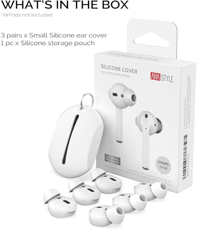 AhaStyle 3 Pairs AirPods Ear Tips Silicone Earbuds Cover