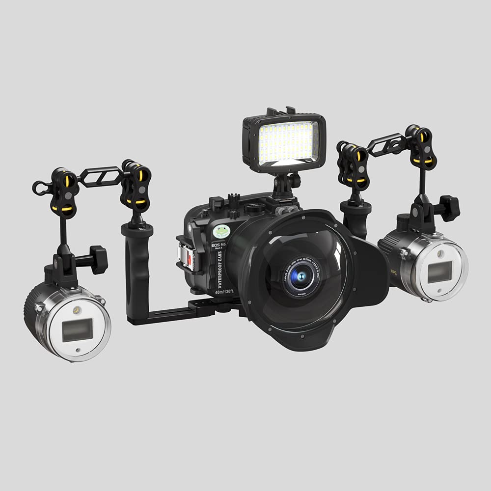 Sea frogs Underwater Camera Case Compatible with Canon EOS M6 Mark II 22MM IPX8 40m/130ft Maximum Diving Depth Waterproof Camera Housing for Diving, Surfing, Rowing, Skiing