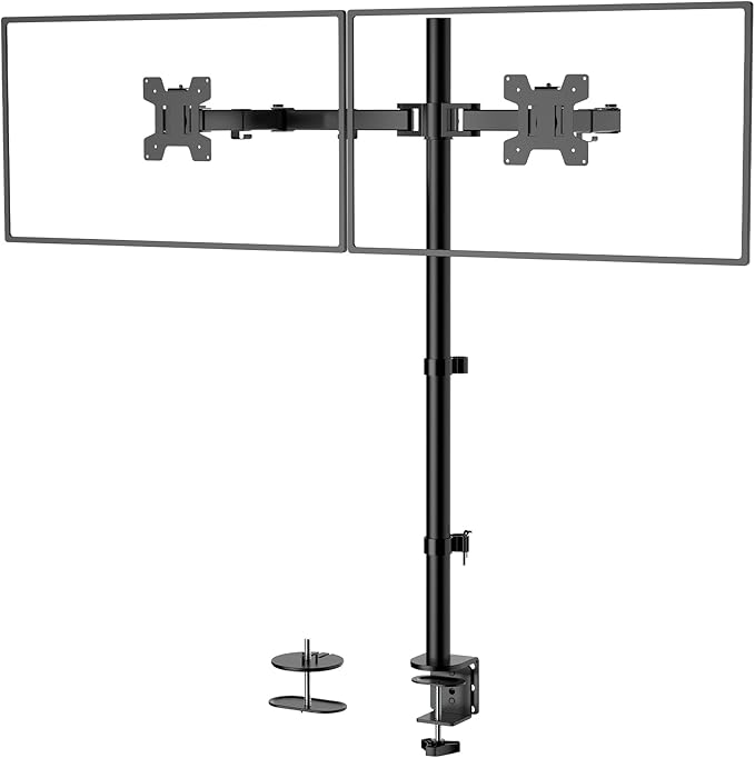 WALI Single Monitor Stand Desk Mount, Tall Monitor Stand Fully Adjustable with 39” Height Pole, Articulating Arm for Computer Screen up to 38 inch, 22lbs (M001XXL), Black