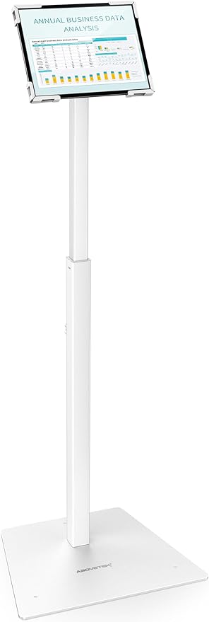AboveTEK Security iPad Kiosk Floor Stand, Anti-Theft POS Tablet Stands for Retail Business, Height Adjustable Tablet Floor Stand, 360° Swivel Universal Locking Holder Fits 9.7"-13" iPads/iPad Pro/Air