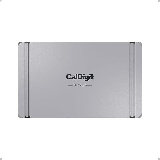 CalDigit E5 - Thunderbolt 5 Element 5 Hub - 9-Port, 4xThunderbolt 5/USB4 v2 Ports, 3xUSB-A & 2xUSB-C 10Gb/s Ports, Single 8K, Dual 6K/8K, or Dual 4K@240Hz Displays, 90W Charging, 0.8m Cable 180W PSU