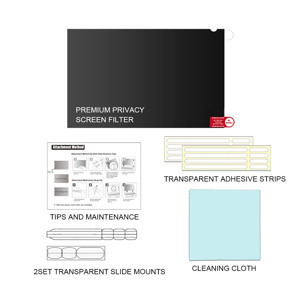 WELINC 11.6 Inch for MacBook 11 inch Black - 16:9 Aspect Ratio - Width 10.12 inch (257 mm), Height 5.67 inch (144 mm) - Laptop Privacy Screen Filter for Widescreen Laptop for Data confidentiality
