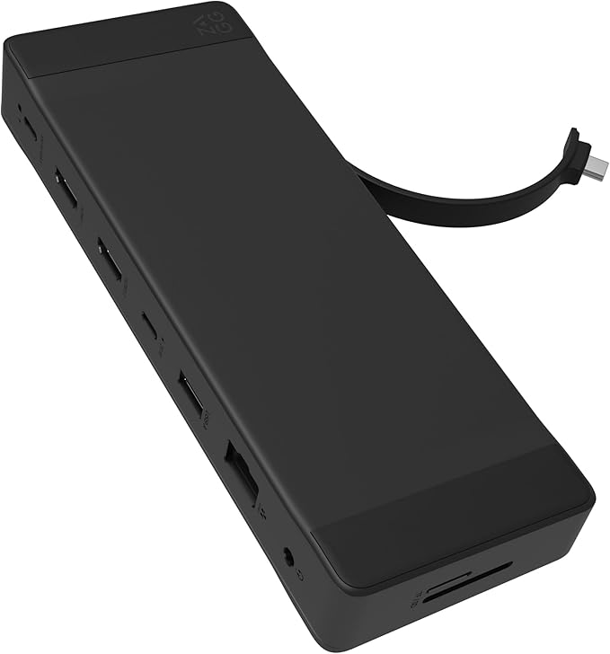 ZAGG 6-Port Media Hub – for iPad, Chromebook, Android & More – HDMI 4K 60Hz, USB-C PD 100W, USB-A 3.2 10Gbps, SD & MicroSD Card Readers, Audio Jack – Compact & Durable w/Media Buttons