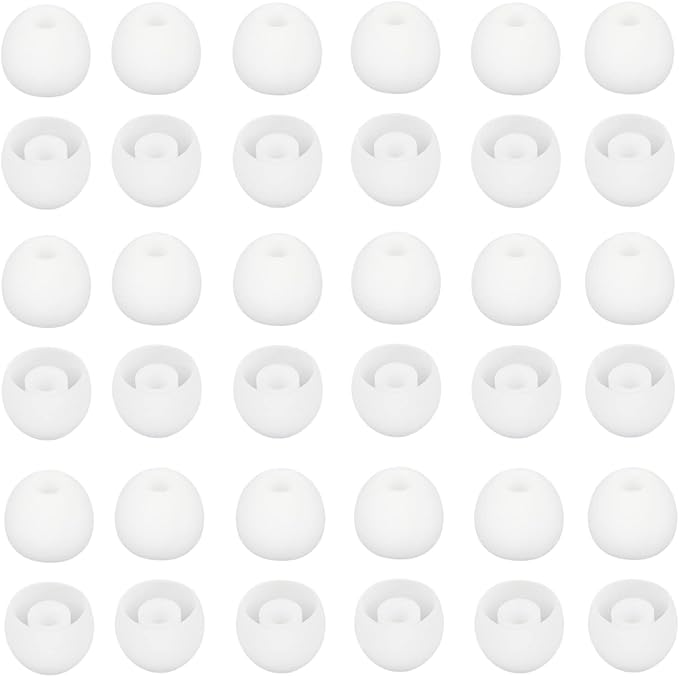 36 Pieces Large Earbud Tips Soft and Comfortable Silicone Earbud Tips Ear Bud Replacement Pieces Silicone Fit Most in-Ear Headphones,Inner Hole 3.8mm -5.5mm,Large White Earbuds Silicone Tips