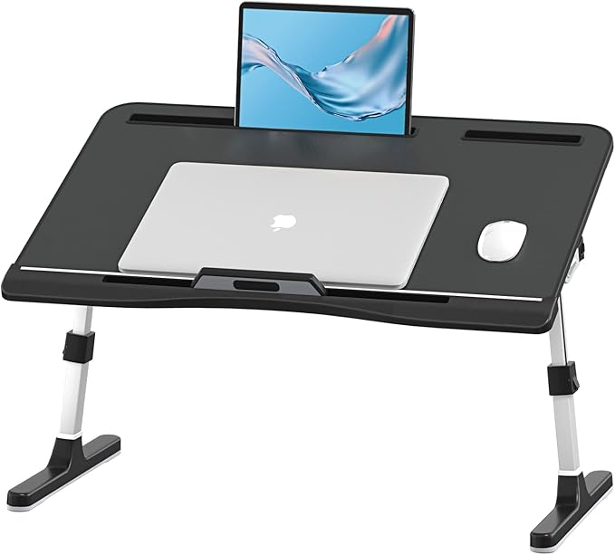 KLEAR Foldable Laptop Bed Tray Desk with Extral Drawstring Bag