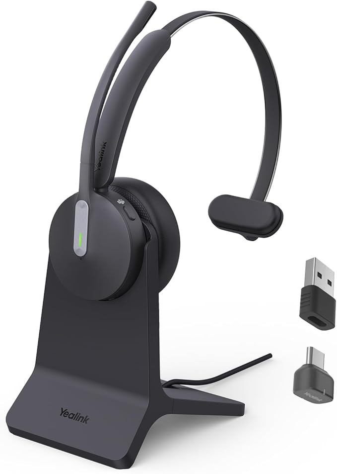 Yealink BH70 Mono Stand, Teams Certified Work Headset for Open Office Home