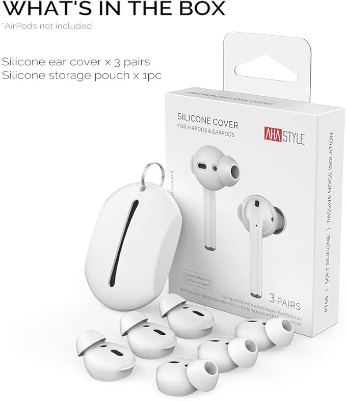 AhaStyle 3 Pairs Ear Tips Silicone Earbuds Cover