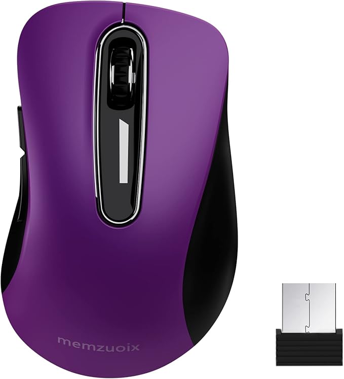 memzuoix 2.4G Wireless Mouse, 1400 DPI Mobile Optical Cordless Mouse with USB Receiver, Portable Computer Mice for Laptop, PC, Desktop, MacBook