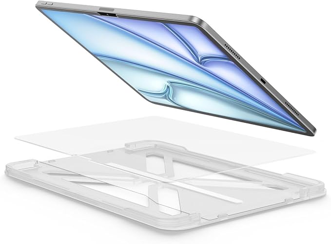 FLOLAB ONETIME NanoArmour Screen Protector for iPad Pro 11 Inch M4 / M5 2024/2025 Tempered Glass, TruColor, Blue Light Blocker, No Blue Tint, Easy Install, Durable