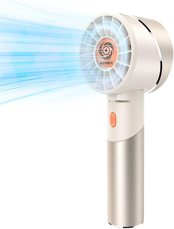 Guirble Handheld Fan,Portable Turbo Fan,Powerful Personal Fan(7000rpm High-Speed Motor,Battery Work 3-16 H),USB Rechargeable Mini Handheld Fan for Travel/Outdoor/Gift/Makeup (Black)