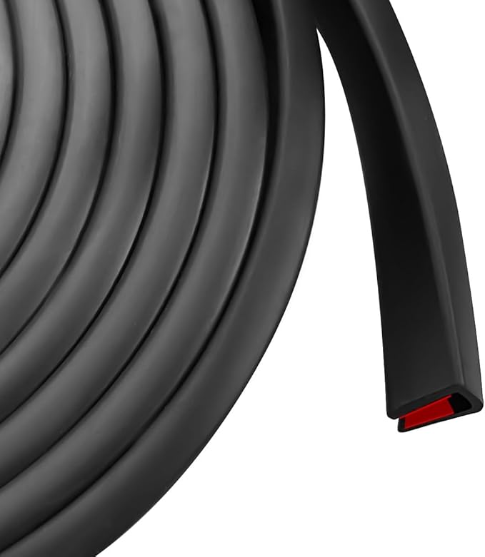 Edge Trim, 1/8" (3mm) Rubber Edge Trim, Black Color, 20Ft