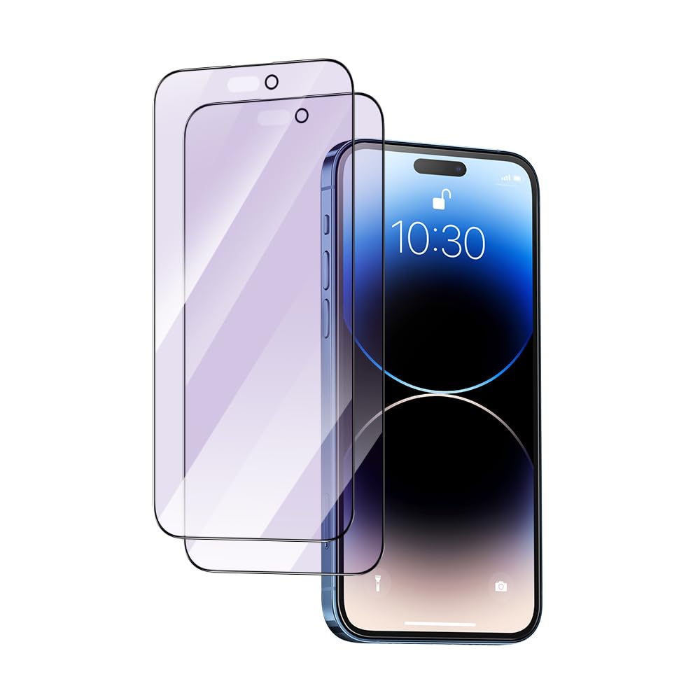 PERFECTSIGHT Anti Blue Light Screen Protector Compatible with iPhone 14 Pro Max 6.7 inch 2022, Eye Protection Blue Light Blocker, HD Clear Anti Fingerprint Anti Eye Fatigue 6X Stronger Tempered Glass