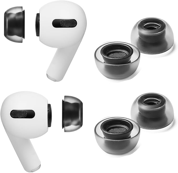 AZLA Crystal for Airpods Pro 1st & 2nd Gen (2-Pair SSS) β Airpod Pro Ear Tip Replacement β Airpod Pro Tips with Premium Silicone