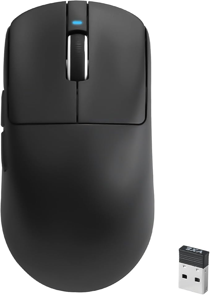 MIKIBY R1 SE+ Wireless Gaming Mouse, 18000 DPI,PAW3395 SE Sensor,55g Lightweight,Tri-Mode 2.4G/BT5.0/USB-C Mouse, Programmable Ergonomic Mice Suitable for Laptops/PC/Mac (White)