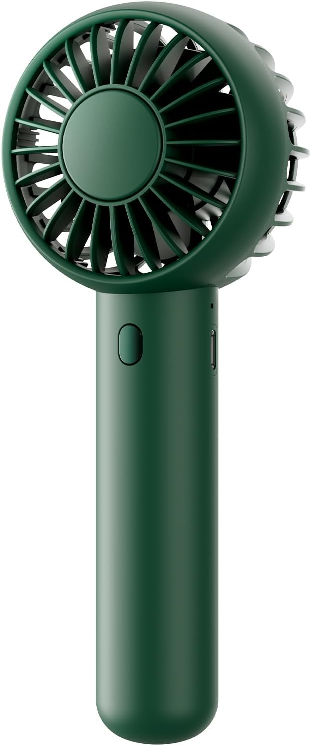 Gaiatop Mini Portable Fan, Small and Powerful, Cute Design 3 Speed Personal Handheld fan and Desktop with Base, Lightweight USB Rechargeable for Travel Lash Makeup Girl Women Summer Gift Green
