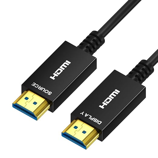 Kirzi 8K HDMI Fiber Optic Cable 15ft, 4K120 8K@60Hz HDMI 2.1 Cable, 48Gbps Ultra High Speed Slim HDMI Optical Audio Cable HDMI Cord, eARC HDR10 HDCP 2.2 Compatible with PS5 Xbox TV Projector.