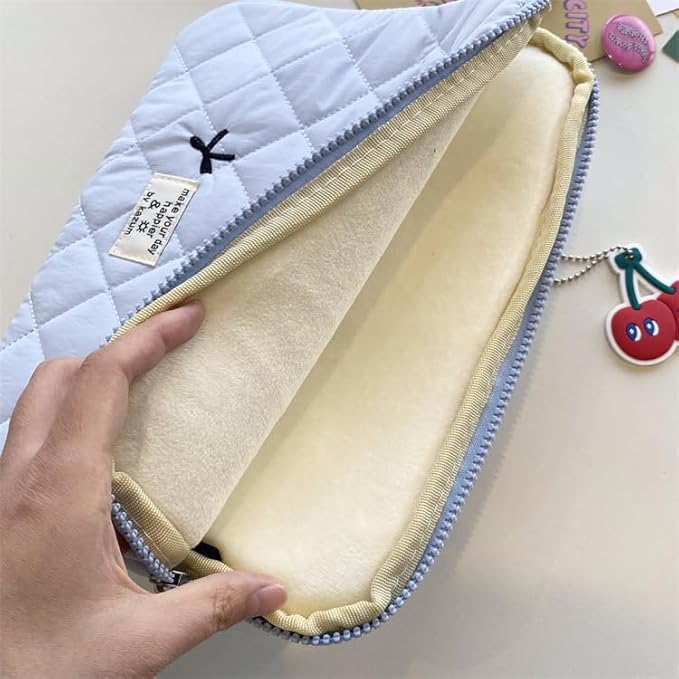 Cute Bow Graphic Carrying Laptop Bag Y2K Preppy Laptop Sleeve Case Bag Kawaii Pad Computer Protect Case Pouch (15-15.6 inch,Black)