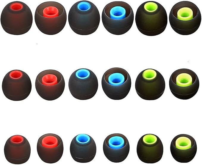Earbud Tips Ear Bud Tips Soft Anti Slip Washable and Reusable Silicone Replacement Earbud Tips Fit Most in-Ear Earbuds(Inner Hole 3.8mm -5.1mm) 18pcs S M L
