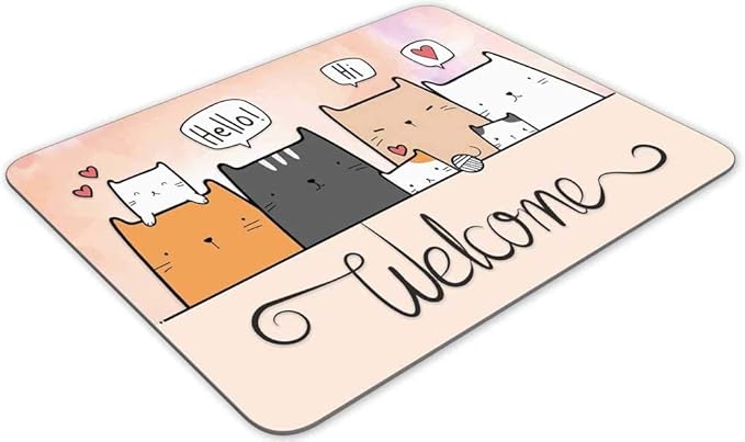 Gaming Mouse Pad, Cute Cartoon Cat Rectangle Mouse Pad Size(9.84"x7.87")