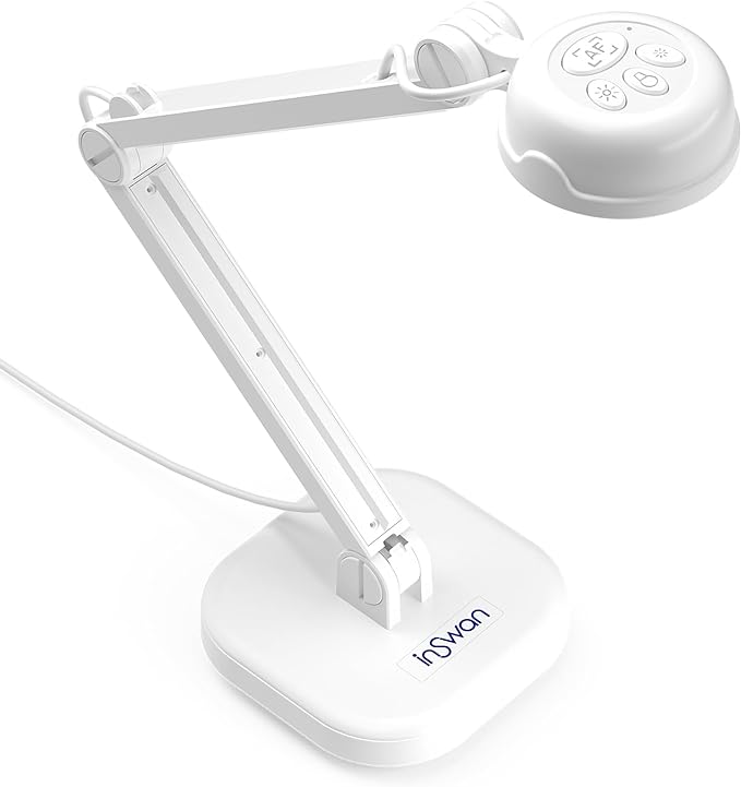 INSWAN INS-3 Handheld USB Document Camera, LED, Mic, Multi-Angle Capture