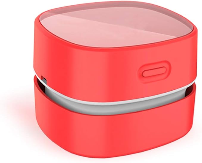ODISTAR Desktop Vacuum Cleaner,Mini Table dust Sweeper Energy Saving,High Endurance up to 400 mins,Cordless&360º Rotatable Design for Cleaning Hairs,Crumbs,Computer Keyboard (Pink Charging)