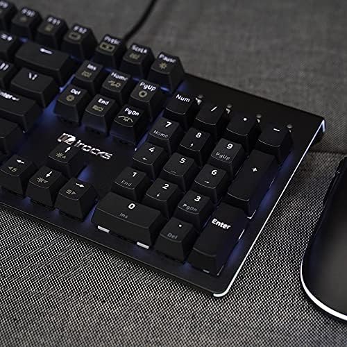 i-rocks K75M Illuminated Mechanical Keyboard, 104 Keys, with Cherry MX Switches, PBT Keycaps, Backlit LED Light and Shortcut Keys - Programmable Light & Macro Recorder (Cherry MX Brown Switch, Black)