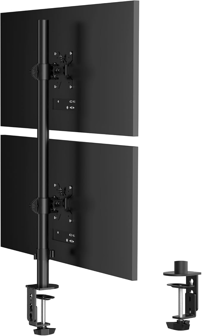 PHOLITEN Monitor Mount for Most 13-32" Computer Screens up to 20lbs,Adjustable Single Desk Monitor Stand with Tilt Swivel Rotation, VESA 75x75mm/100x100mm