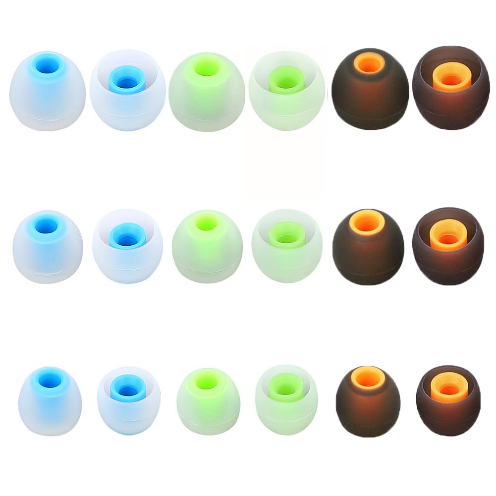TSZYYM Earbud Tips Ear Bud Tips Soft Anti Slip Washable and Reusable Silicone Replacement Earbud Tips Fit Most in-Ear Earbuds(Inner Hole 3.8mm -5.1mm) 18pcs S M L