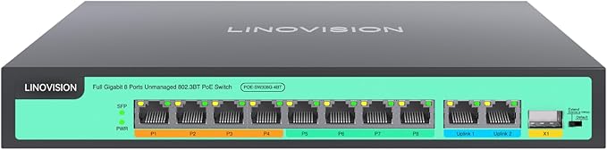 LINOVISION 4 Port Full Gigabit PoE++ Switch, 802.3bt 90W, Total 96W Power