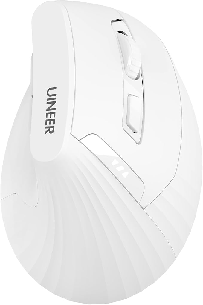 Uineer Vertical Ergonomic Mouse, Wireless Bluetooth Mouse, 3-Device,Quiet