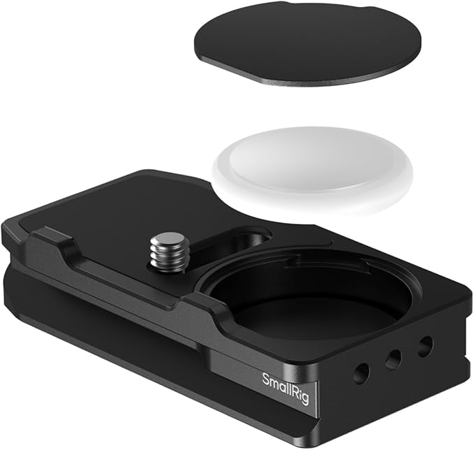 SmallRig Mount Plate for AirTag, Quick Release Camera Mount Baseplate for Arca-Type, Built-in EVA Pad, 1/4"-20 Screws, for Canon EOS R5 / R5 C / R5 Mark II / R6 / R7 / R10 - MD5424