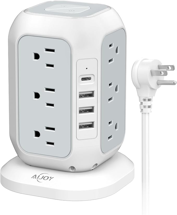 AiJoy USB C Power Strip Tower Surge Protector