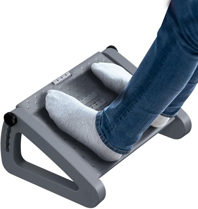 ZLMHYYM Foot Rest for Under Desk at Work, Six Heights Adjustable Foot Stool