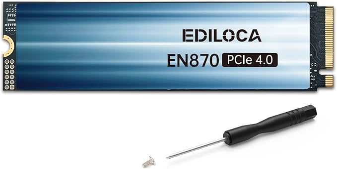 Ediloca 4TB PS5 SSD with Heatsink PCIe Gen4 NVMe M.2 Gaming SSD, 7400MB/s Read, 4GB DRAM Cache, 3D TLC | Internal Solid State Drive Compatible with PS5 & PC(EN855)