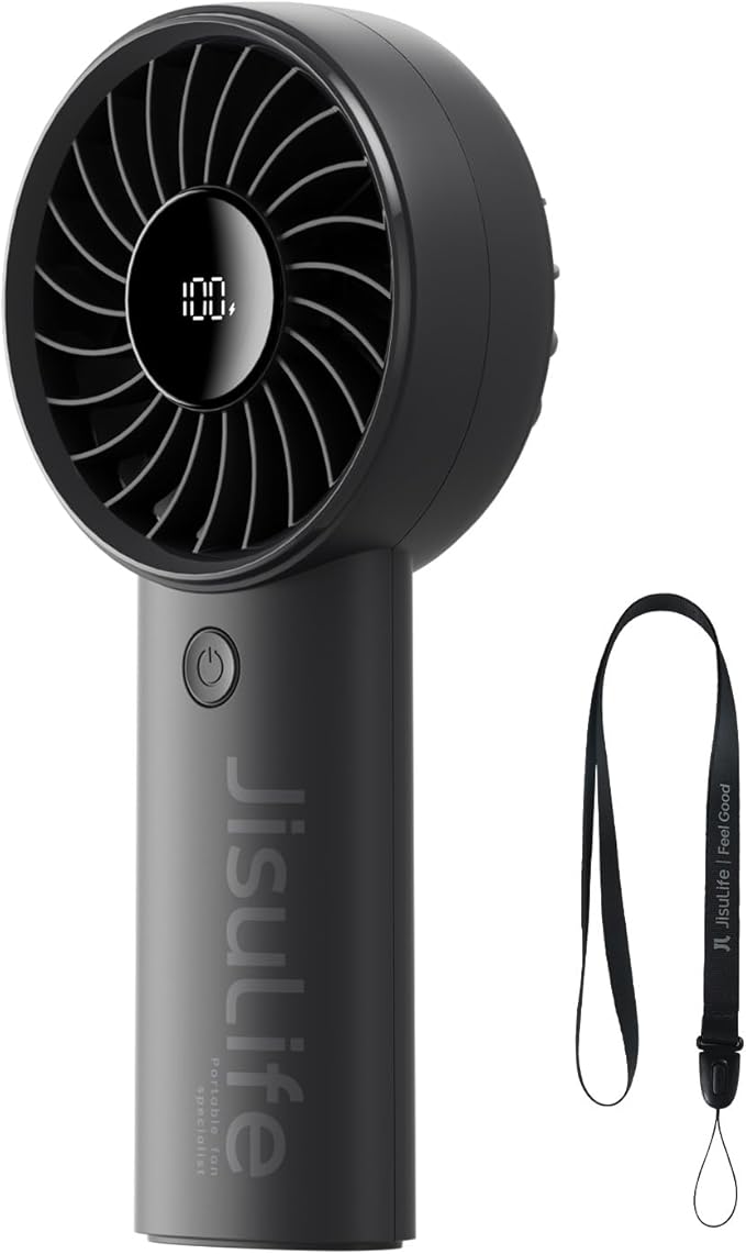 JISULIFE Handheld Portable Fan, 3600mAh Stronger and Longer-Lasting Battery