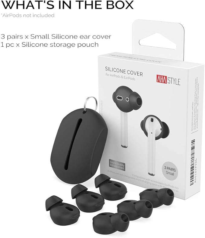 AhaStyle 3 Pairs AirPods Ear Tips Silicone Earbuds Cover