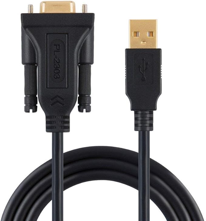 CableCreation 2-Pack USB to RS232 Adapter with PL2303 Chip 10 FT/ 3M, Black