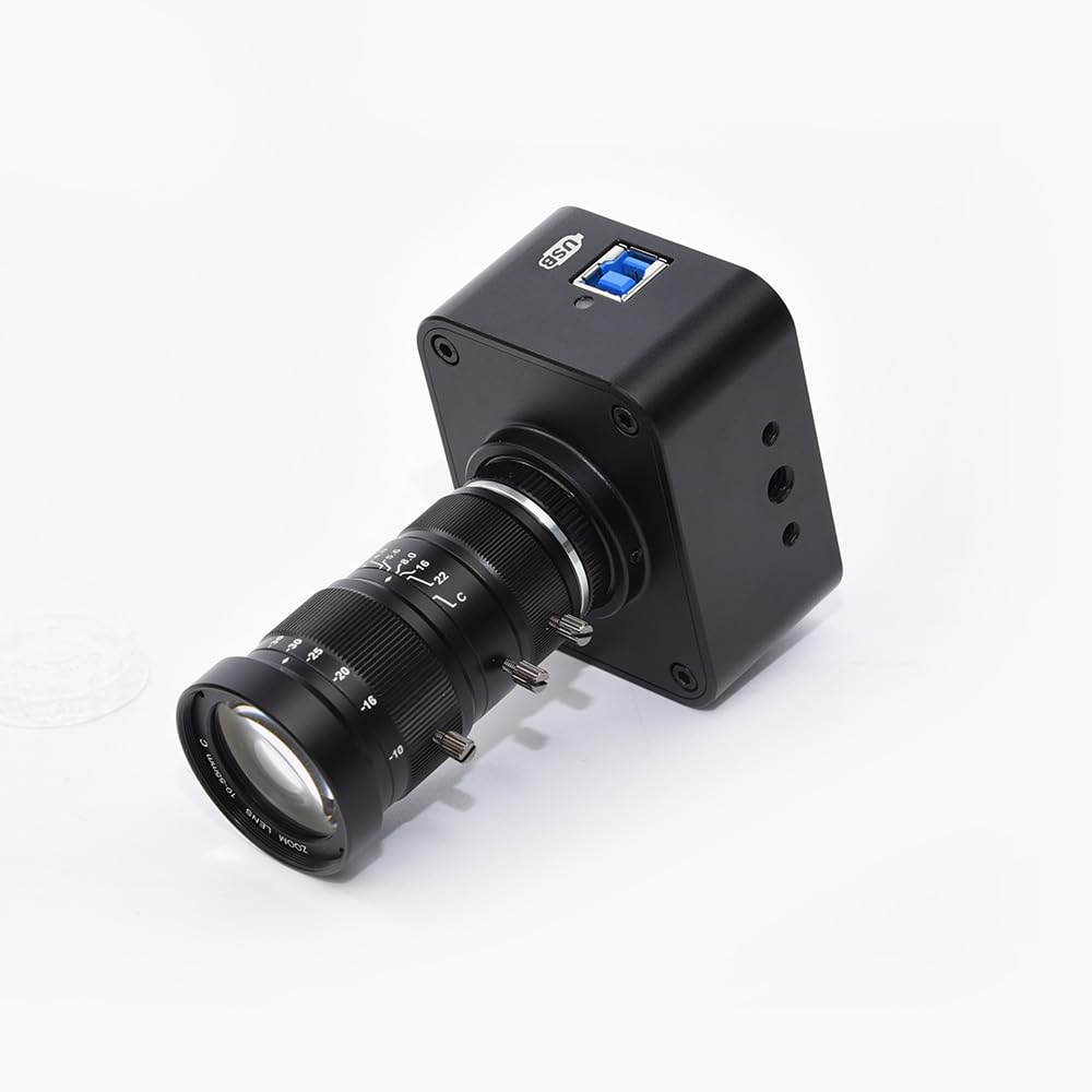 MOKOSE USB Camera 4K, USB3.0 Manual Focus Webcam with C-Mount 10-55mm Telephoto Zoom Lens, IMX678 1/1.8" 8MP Sensor Support YUY2,Web Camera for Desktop Computer Laptop