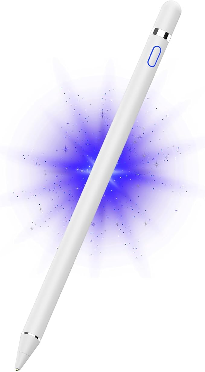 DOGAIN Active Stylus Pen for Touchscreen, iPad Pencil 1.5mm Fine Point Pen, Digital Pens Rechargeable for Tablet, Stylus Pens Compatible with iPad Air/Mini/Pro/Android/iPhone and Most Device - Blue