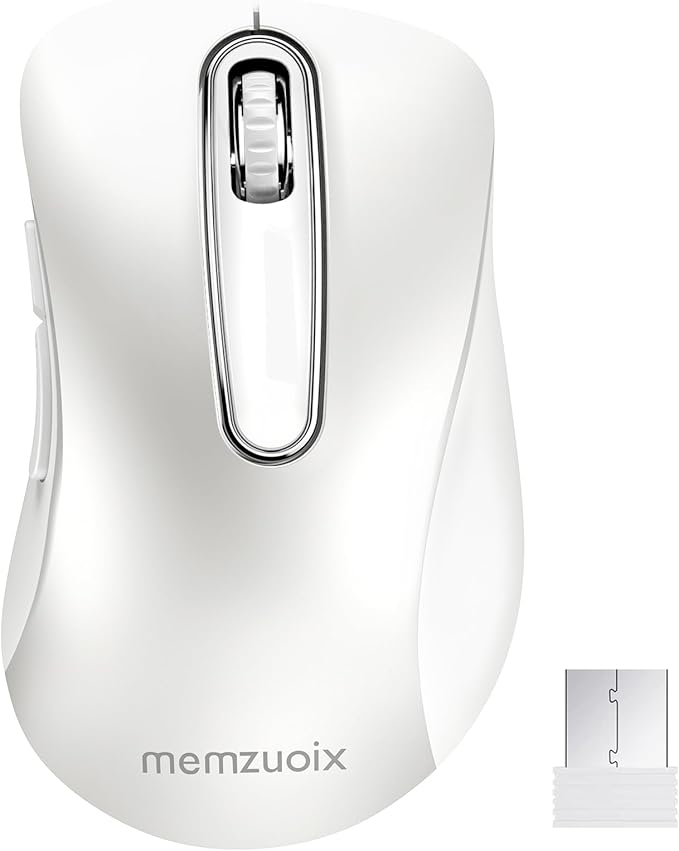 memzuoix 2.4G Wireless Mouse, 1400 DPI Computer Mice with USB Receiver, Portable Wireless USB Battery Powered Cordless Mouse for Laptop, PC, Desktop