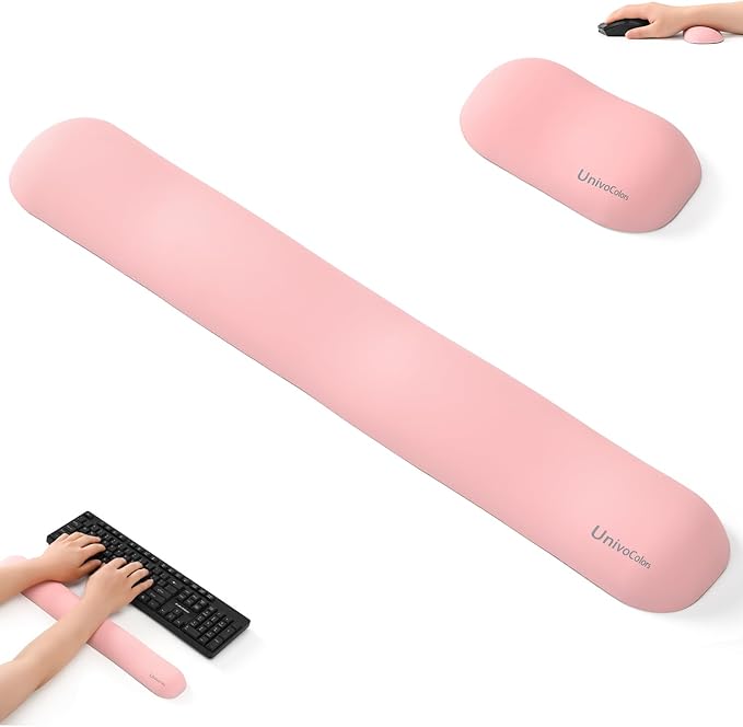 UnivoColors Design-Wave Wrist Rest, Artificial Sheepskin+Memory Foam+Ergonomic+Anti-Slip Gel, Resilience Support During Work and Gaming,Mouse Accessory