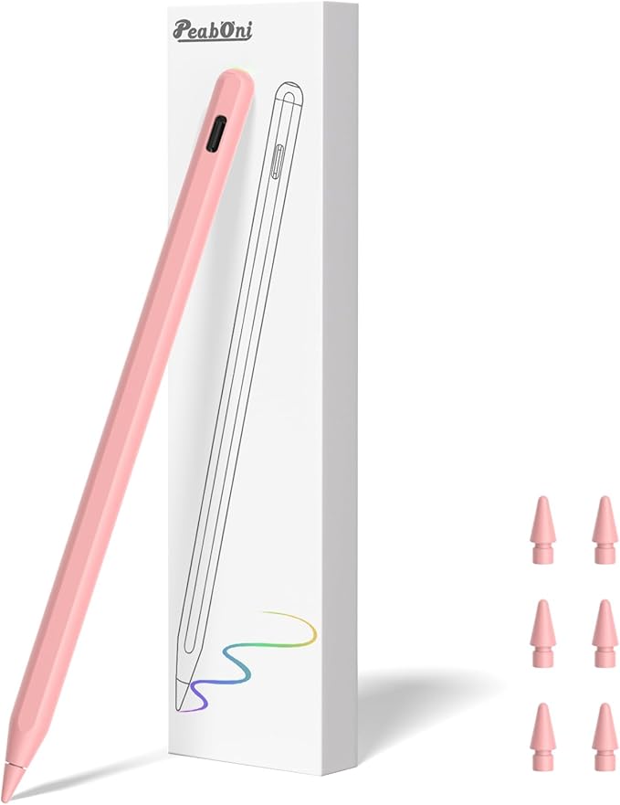 Stylus Pen for iPad, Magnetic Wireless Charging & USB C Fast Charge Pencil Compatible with Apple iPad (A16)11/10/9/8/7/6th Generation, Pro 13"/12.9"/11", Air M3/M2/5/4/3, Mini (A17 Pro)7/6/5 Gen Black
