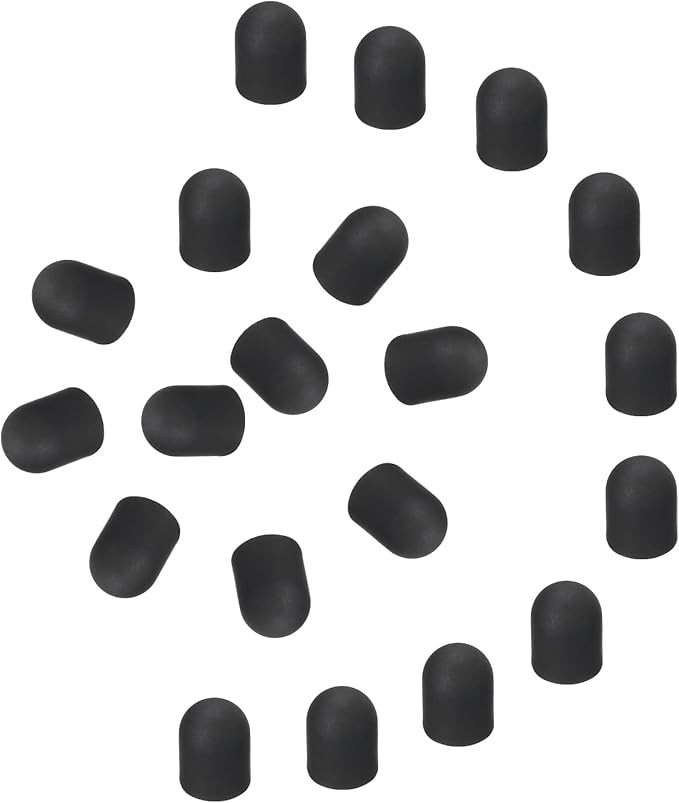 MECCANIXITY 60Pcs Replacement Stylus Pen Tips 6.5mm Conductive Capacitive Touch Screen Pens Tips Silicone Rubber, Black