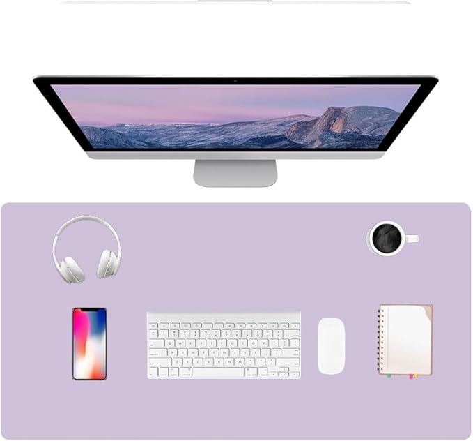 PU Leather Desk Pad Protector Gaming Mouse Pad Non Slip Desk Mat for Keyboard and Mouse Waterproof Desk Writing Pad for Office and Home Desk Accessories(Blue, 35.4 * 17.7)